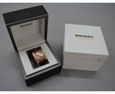 A Rotary Editions automatic mechanical gold plated wristwatch with box.
