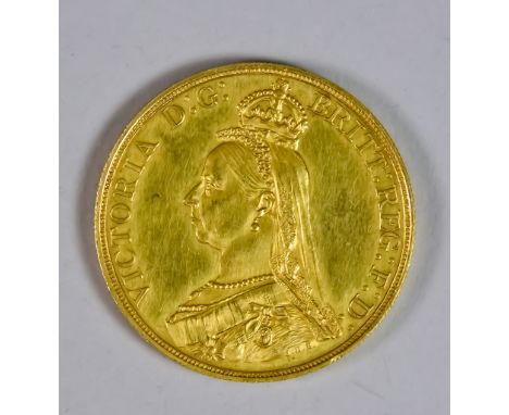 A Victoria Jubilee Head Gold Five Pound Coin, 1887, very fine/extremely fineAs described the coin presents in very fine or ex