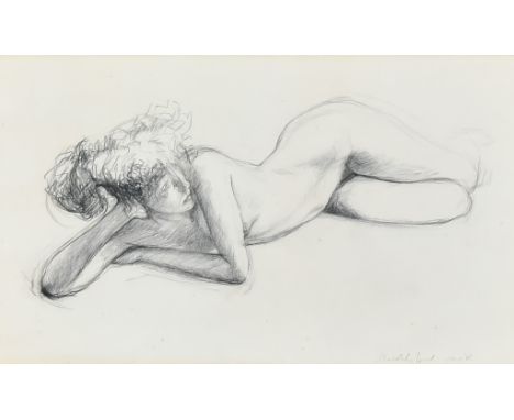 Kent School (20th Century) - Pencil drawing - Reclining nude woman, signed and dated March 85, 11ins x 18ins, in gilt frame a