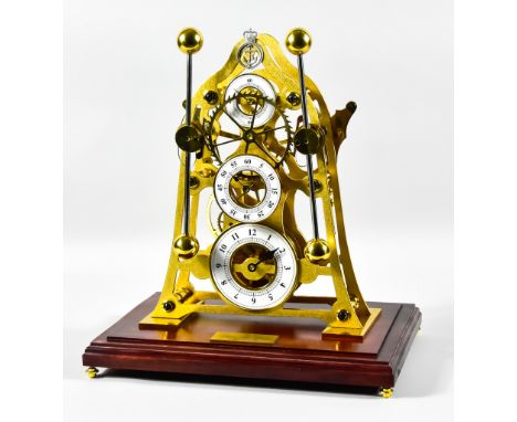 'The Devon Sea Clock' &nbsp;- A 20th Century Limited Edition Brass Skeleton Timepiece, the three printed chapter rings with A