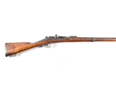 A French (Gras) Chassepot Rifle, Model 1866-74, M80, Serial No. 74906, 11mm calibre, 33ins barrel with elevating sights, hard