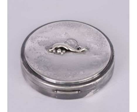 A 20th Century Danish Silver Circular Compact, designed by Harald Nielson for Georg Jensen&nbsp;stamped 160A, the hinged cove