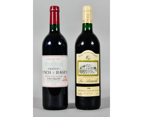 Five Bottles of 1996Chateau Les Ricards Cotes de Blaye Bordeaux and Two Bottles of 2001 Chateau Lynch Bages Pauillac
