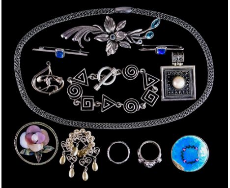 A Quantity of Silver and White Metal Jewellery, gross weight 286.2g
Photographic condition reports only on this item