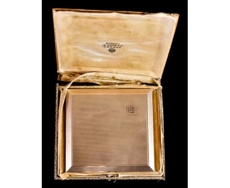 A 9ct Gold Cigarette Case, by Asprey of London, engraved&nbsp;to the front "EBL", gross weight 126.5g, in fitted case