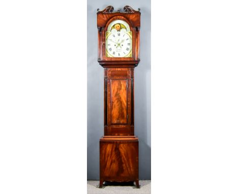 A 19th Century Mahogany Longcase Clock, by I &amp; E Mason of Worcester, the 13ins arched painted dial with Roman numerals, s