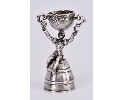 A Late 19th&nbsp;Century Silver Marriage or Wager Cup, with import marks for Berthold Muller, London 1896, modelled in the fo