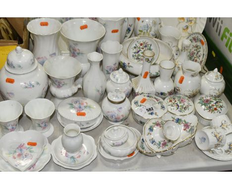 A LARGE QUANTITY OF AYNSLEY 'PEMBROKE', 'JUST ORCHIDS' AND 'LITTLE SWEETHEART' PATTERN GIFTWARE, approximately forty five pie
