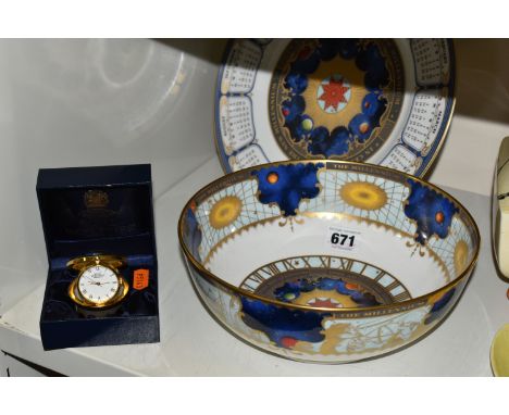 THREE PIECES OF ROYAL WORCESTER 'MILLENNIUM' GIFTWARES, comprising a salad/fruit bowl diameter 23cm x height 8.5cm, a boxed t