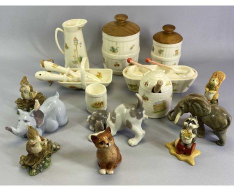 AYNSLEY EDWARDIAN KITCHEN GARDEN ASSORTMENT, 'The Wonderful World of Rambling Ted' figures, Nao elephant, Lladro dog, Royal D