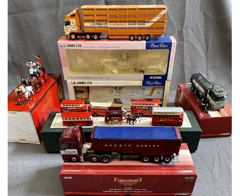 CORGI 1:50TH SCALE HAULIERS TRUCKS (4), Days Gone London Bus Collection set and a Matchbox coach and horses set, the trucks i