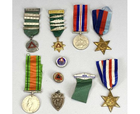 WW2 MEDAL GROUP OF 4, Safe Driving competition awards and a bronze boxing medallion, all items bear no recipient details, the