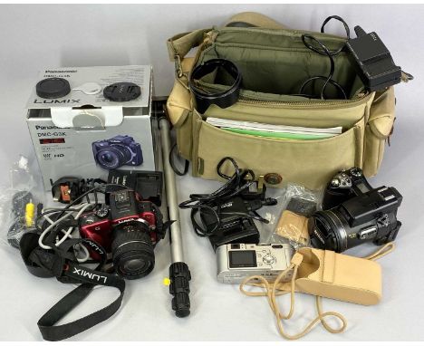 MODERN CAMERAS &amp; EQUIPMENT - to include a Panasonic Lumix DMC-G3, boxed with charger and instructions, Leica D-Lux with l