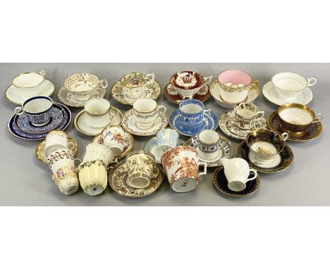 VICTORIAN &amp; LATER CABINET CUPS &amp; SAUCERS COLLECTION - 18 cups and saucers plus odds, makers include Royal Worcester, 