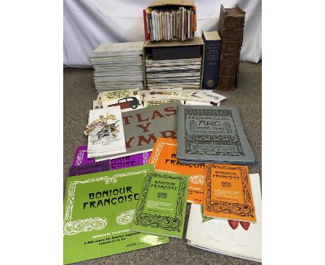 BOOKS &amp; EPHEMERA - to include old Family Bible, Geiriadur Prifysgol Cymru volumes, old Ordnance Survey maps, quantity of 