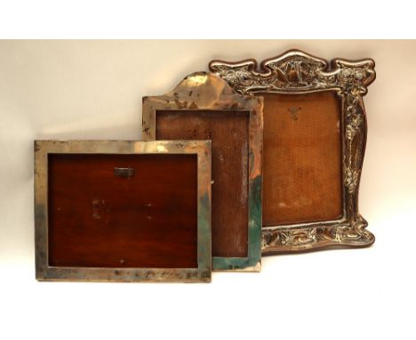 An Edward VII silver photograph frame decorated with roses and leaves in the Art Nouveau style, Birmingham, 1905, J Aitkin & 