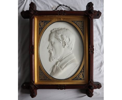 James Milo Griffith
Head and shoulders portrait of a bearded gentleman in profile
Oval
48 x 34cm (image size)
Signed J Milo G