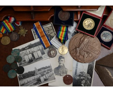 A set of three World War I medals including The British War Medal and Victory Medal issued to 3-8161 PTE S S Craytor W York R