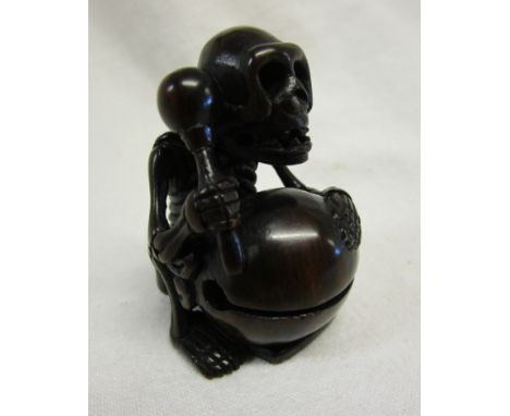 Signed Netsuke - Skeleton