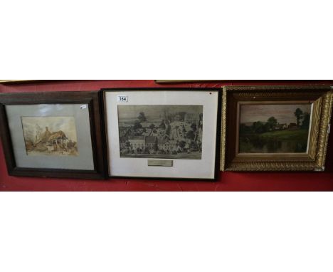 3 pictures - Watercolour, oil on canvas &amp; print