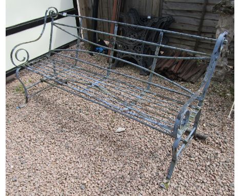 Early iron garden bench - L: 201cm