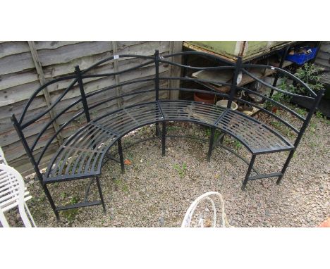 Demi lune steel garden bench - L: 180cm