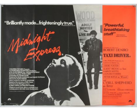 Taxidriver / Midnight Express (1978) British Quad film poster, folded, 30 x 40 inches. Condition Report:  Light damage to edg