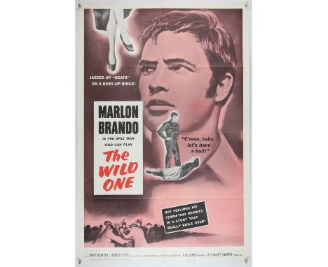 The Wild One (R-1960) US One Sheet cinema film poster, movie starring Marlon Brando, folded, 27 x 41 inches. 