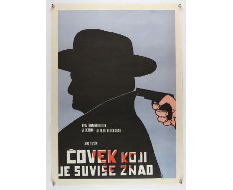 The Man Who Knew Too Much (R-1950's) Yugoslavian first release film poster, artwork by Guglielmo 'Willy' Stipanov, linen back