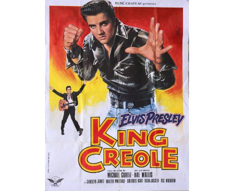 King Creole (R-1978) French Grande film poster, starring Elvis Presley, folded,  47 x 62 inches. 