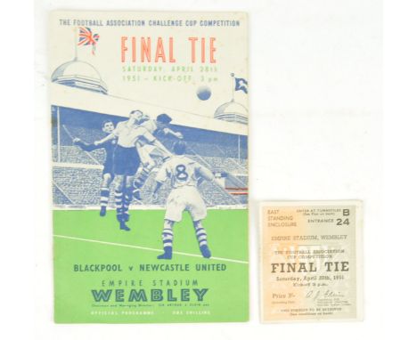 An official F A programme for the Challenge Cup Competition Final Tie match between Blackpool and Newcastle United at Wembley