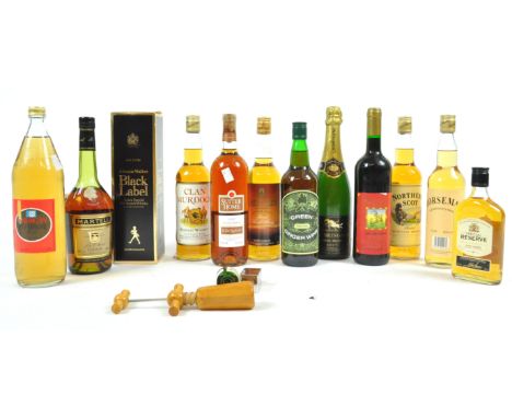 A large quantity of alcohol, to include Clan Murdock Scotch Whisky, 70c, 40% vol, a boxed Johnnie Walker Black Label, 1 litre