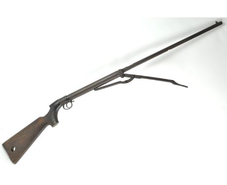 A Lincoln Jefferies type under lever .22 air rifle, S/No 32072.  This is a restoration item, all major components