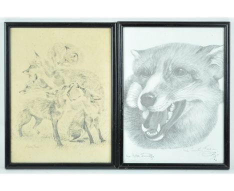 After Ralph Griffiths, The Snooty Fox, print, 29cm x 21.5cm, together with another print of foxes, after J Sharky Thomas, 29c