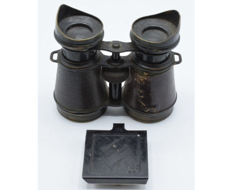 German WW2 Hitler youth compass, marked 'Marsch Kompass Jugend D.R.G.M' together with a pair of Iris of Paris binoculars&nbsp