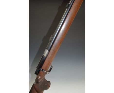 Anschutz Model 54 Match .22 target rifle with adjustable trigger and butt, shaped semi-pistol grip, raised cheek piece, scope