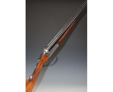 Gogswell &amp; Harrison 20&nbsp;bore side by side ejector shotgun with engraved lock, trigger guard, underside, thumb lever, 