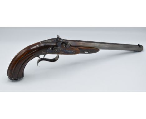 Pedersoli Bartholomaus Joseph Kuchenreuter style .44 percussion hammer action pistol with adjustable hair trigger, spurred tr