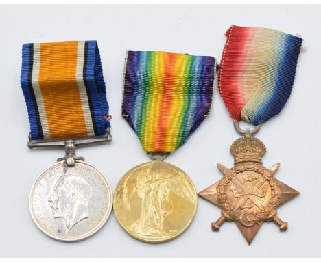 British Army WW1 medals comprising 1914 'Mons' Star named to 40196 Driver E Bullock, Royal Horse Artillery, together with his