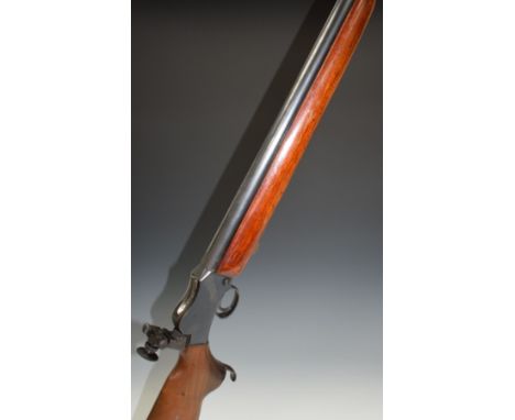 BSA .22 underlever action target rifle with adjustable sights, semi-pistol grip, raised cheek piece and 29 inch barrel, overa