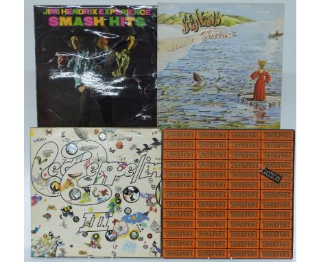 Approximately 80 albums including Hookfoot, Led Zeppelin, Jimi Hendrix, Genesis, The Grateful Dead, Henry Gross, Hall Oates, 