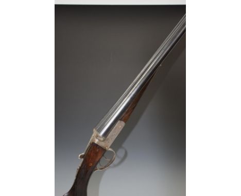 Ward &amp; Son 12&nbsp;bore side by side shotgun with engraved lock, trigger guard, underside, thumb lever, fences and top pl