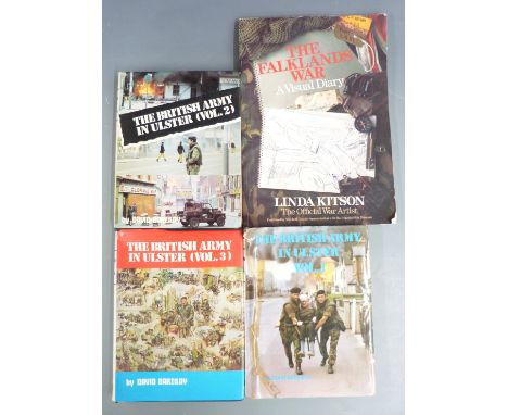 'The British Army in Ulster' in three volumes by David Barzilay, together with 'The Falklands War', a visual diary by Linda K