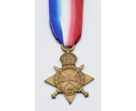 British Army WW1 Medal 1914-1915 Star, named to 1552 Pte P Rowson, South Notts (Nottinghamshire) Hussars