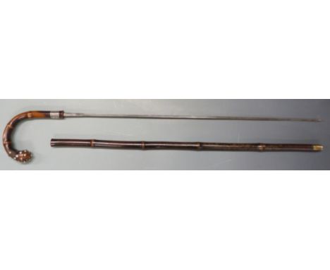 Bamboo swordstick with Harry Roberts to collar and 68cm blade.&nbsp;PLEASE NOTE ALL BLADED ITEMS ARE SUBJECT TO OVER 18 CHECK