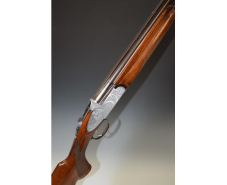 Rizzini 12 bore over and under ejector shotgun with engraved scenes of birds to the sidelock plates and underside, engraved t