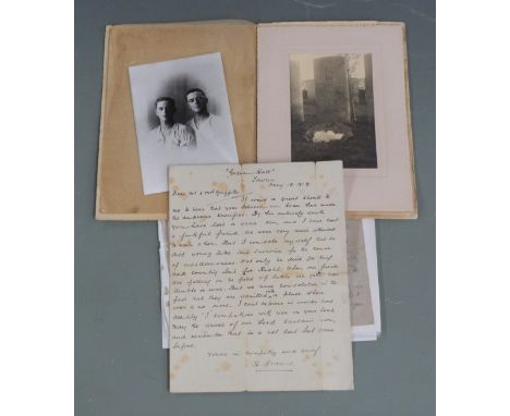 British Army WW1 Worcestershire Regiment interest, letter dated 9th May 1918 written from the Western Front by the Regimental