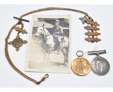 British Army WW1 medal pair comprising War Medal and Victory Medal both named to 2429 Cpl C Wilson Mounted Military Police, t