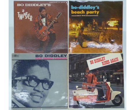 Bo Diddley - four albums including Hey Good Looking (CRL4002), Rides Again (NPL28029), Beach Party (NPL28032), A Twister (Che