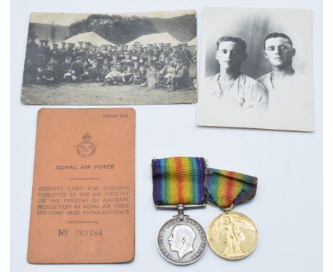 British Army WW1 medals comprising War and Victory Medals named to 2611 Cpl A D Griffiths, Royal Welsh Fusiliers, together wi
